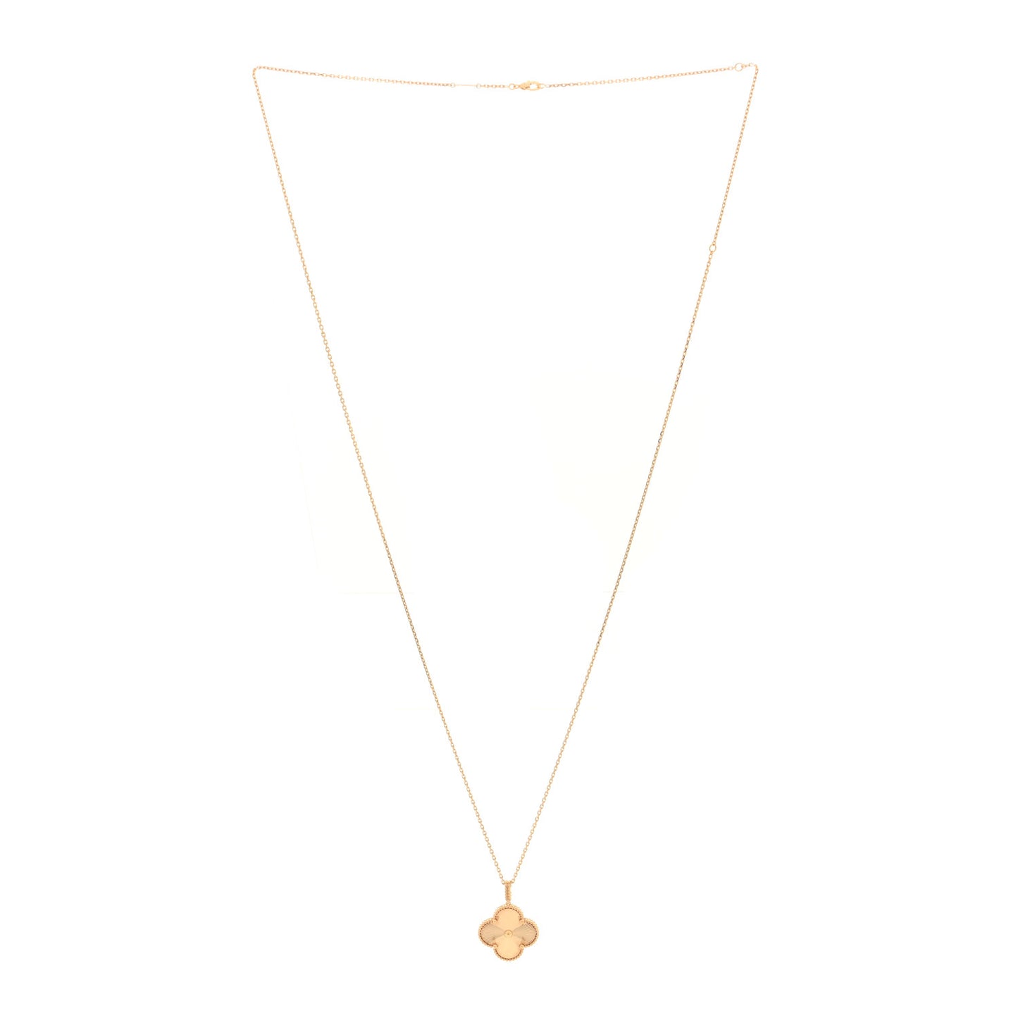 18K Yellow Gold Guilloche Magic Alhambra Long Necklace