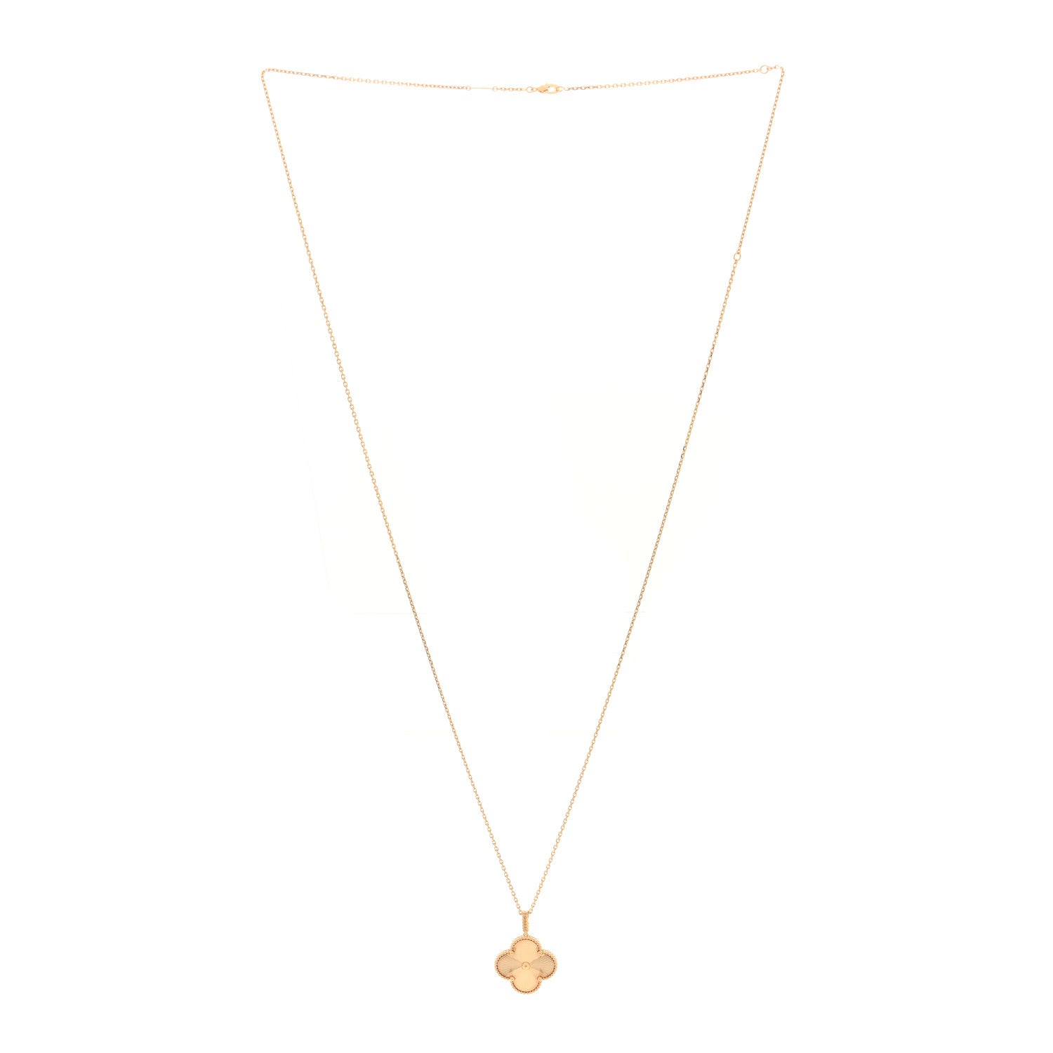 Van Cleef & Arpels 18K Yellow Gold Guilloche Magic Alhambra Long Necklace 3 of 4