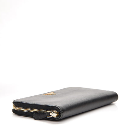 Prada Saffiano Metal Zip Around Wallet Nero Black 4 of 8
