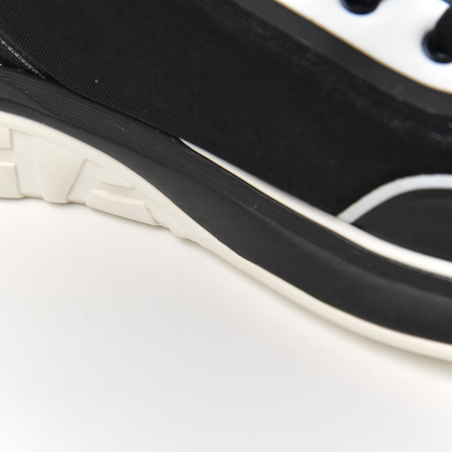 Chanel Mesh Lycra Thermoplastic Mens Sneakers 46 Black White 14 of 16