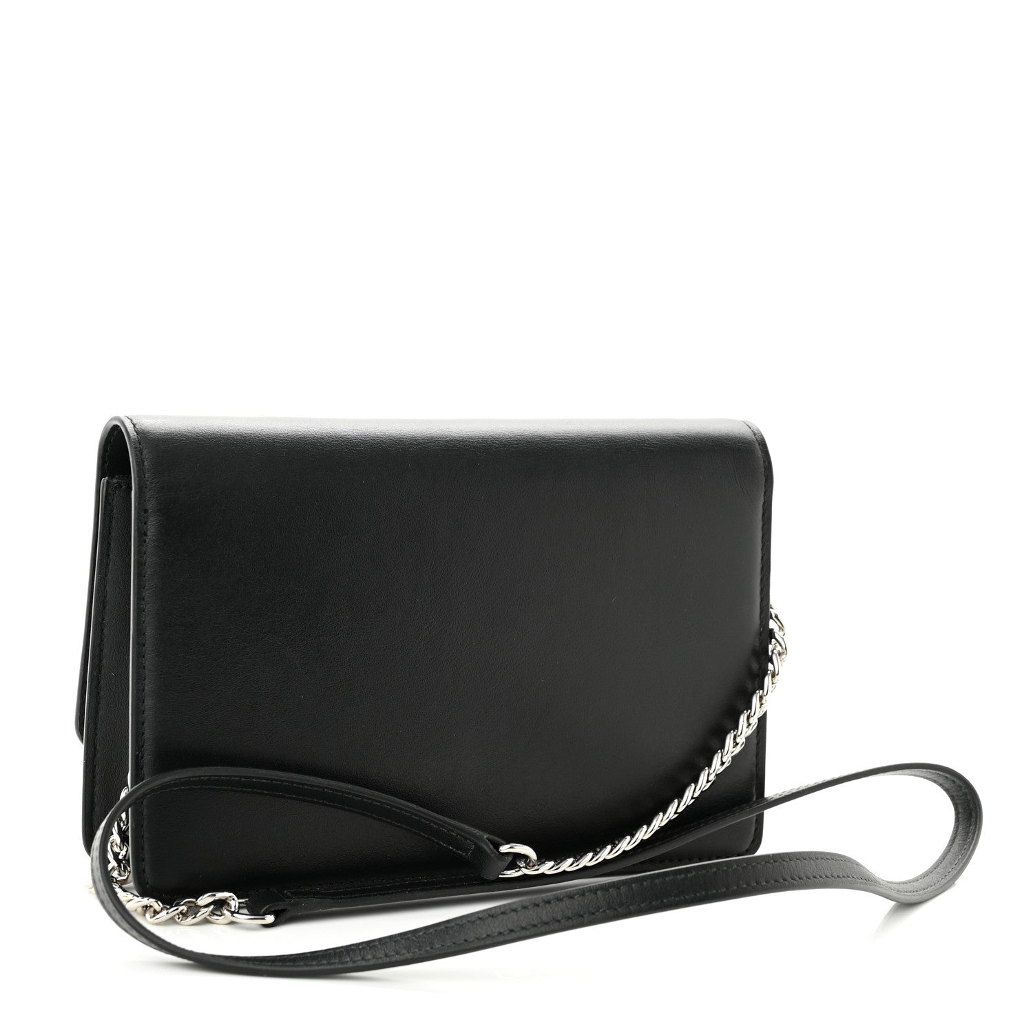 Jimmy Choo Smooth Calfskin Sidney Flap Chain Bag Black 3 of 10