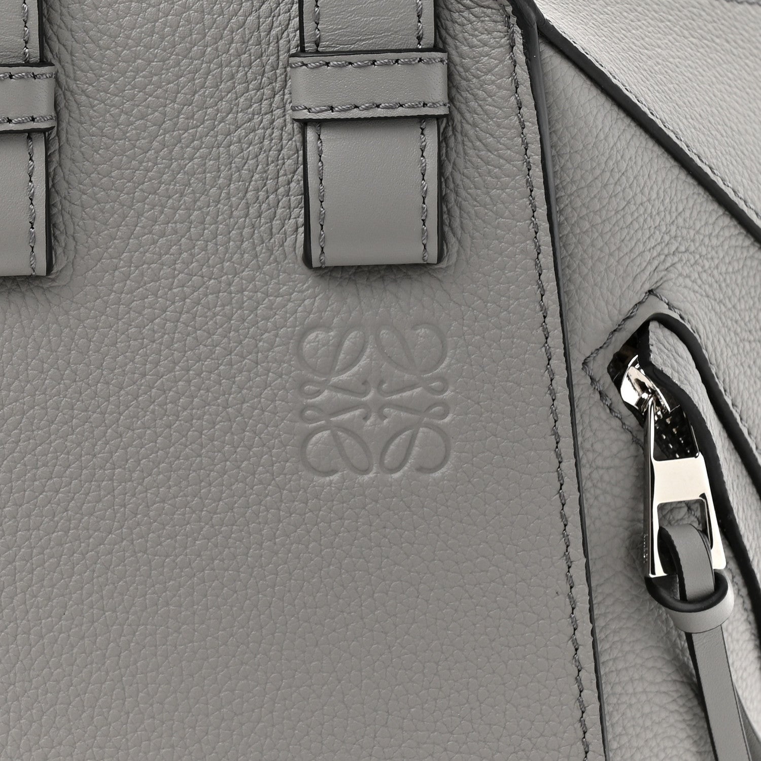 Loewe Grained Calfskin Mini Hammock Shoulder Bag Pearl Grey