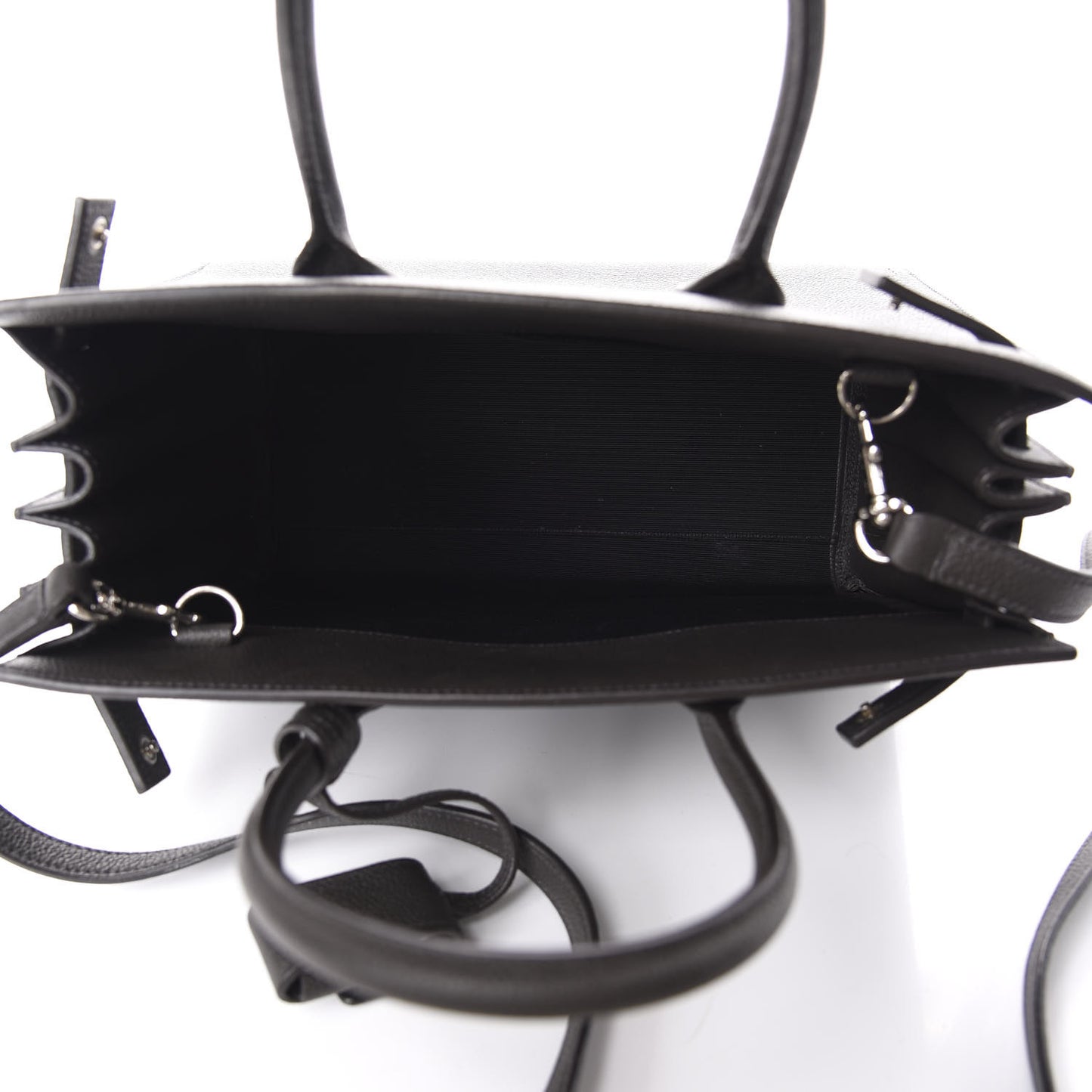 Grained Calfskin Baby Sac De Jour Black