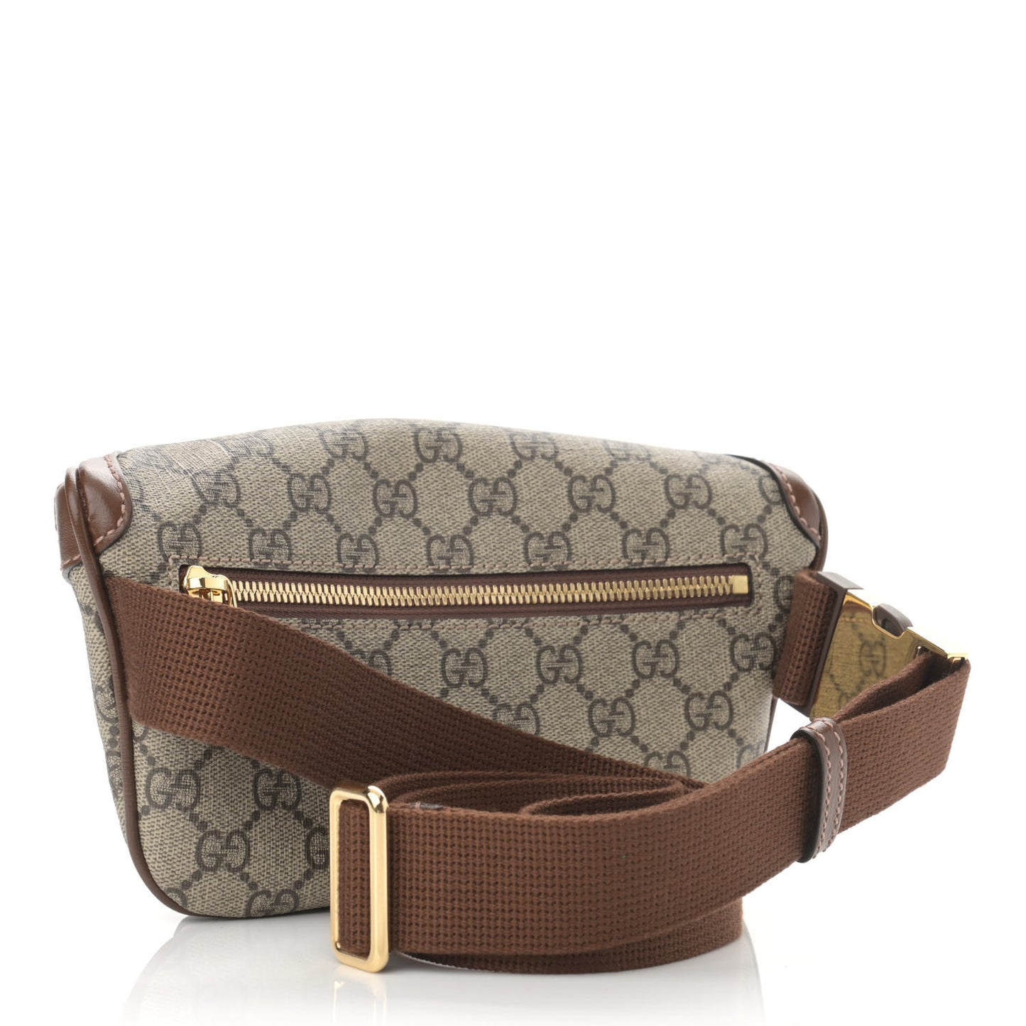 GG Supreme Monogram Textured Calfskin Retro Interlocking G Belt Bag Beige Ebony Brown Sugar