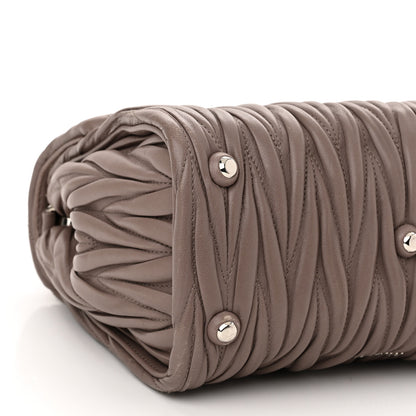 Miu Miu Nappa Matelasse Top Handle Tote Pomice 9 of 10