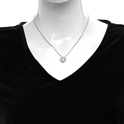 David Yurman Sterling Silver Diamond 7mm Infinity Pendant Necklace 2 of 5