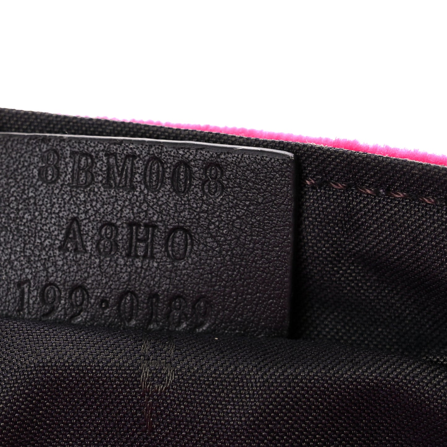 Velvet FF Embossed Hip Belt Baguette Bag Fuxia