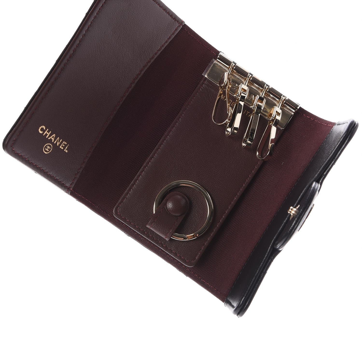 Chanel Lambskin Quilted 4 Key Holder Black 5 of 10