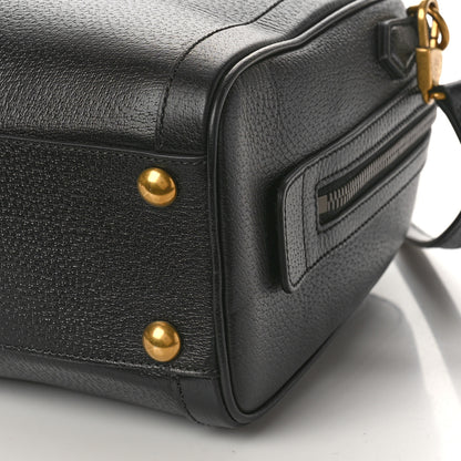 Gucci Textured Dollar Calfskin Web Large Diana Duffle Bag Black Dusty Grey 8 of 9