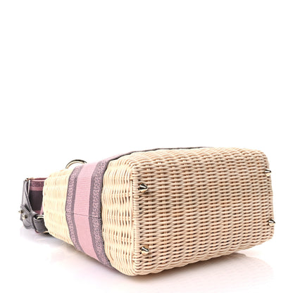 Christian Dior Wicker Oblique Medium Lady Dior Bag Pink Grey 4 of 10