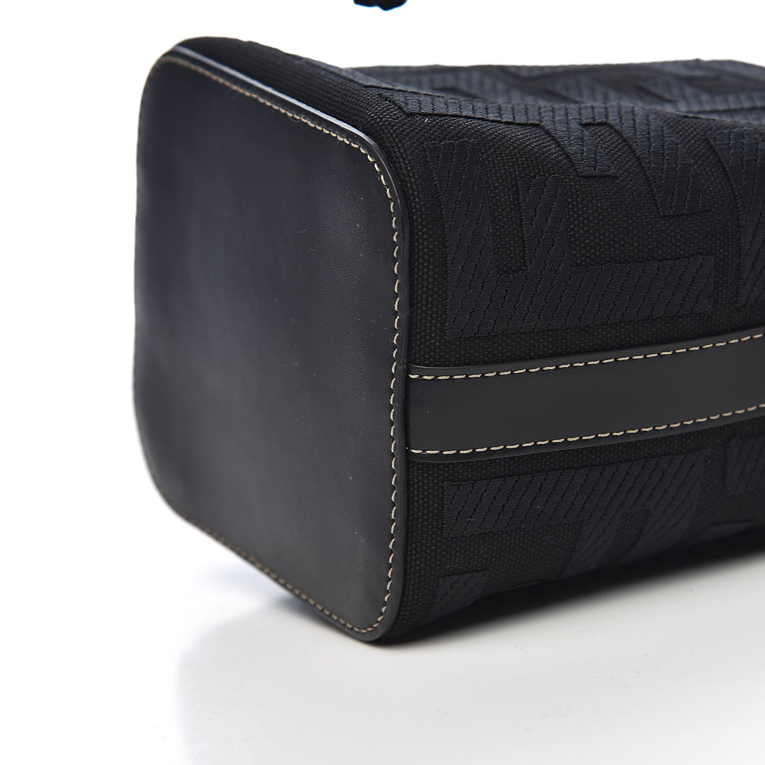 Fendi Canvas Vitello King F is Fendi FF Embroidered Mini Mon Tresor Bucket Bag Black 9 of 10