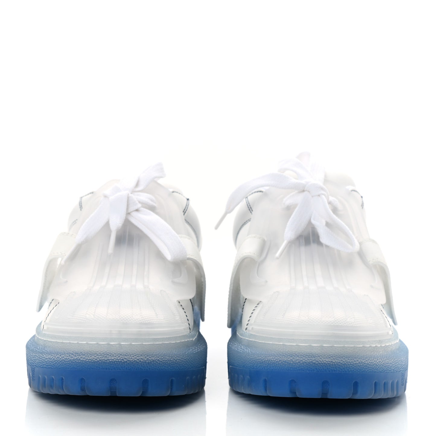Calfskin Clear Rubber Dior-ID Platform Sneakers 37.5 White Deep Blue