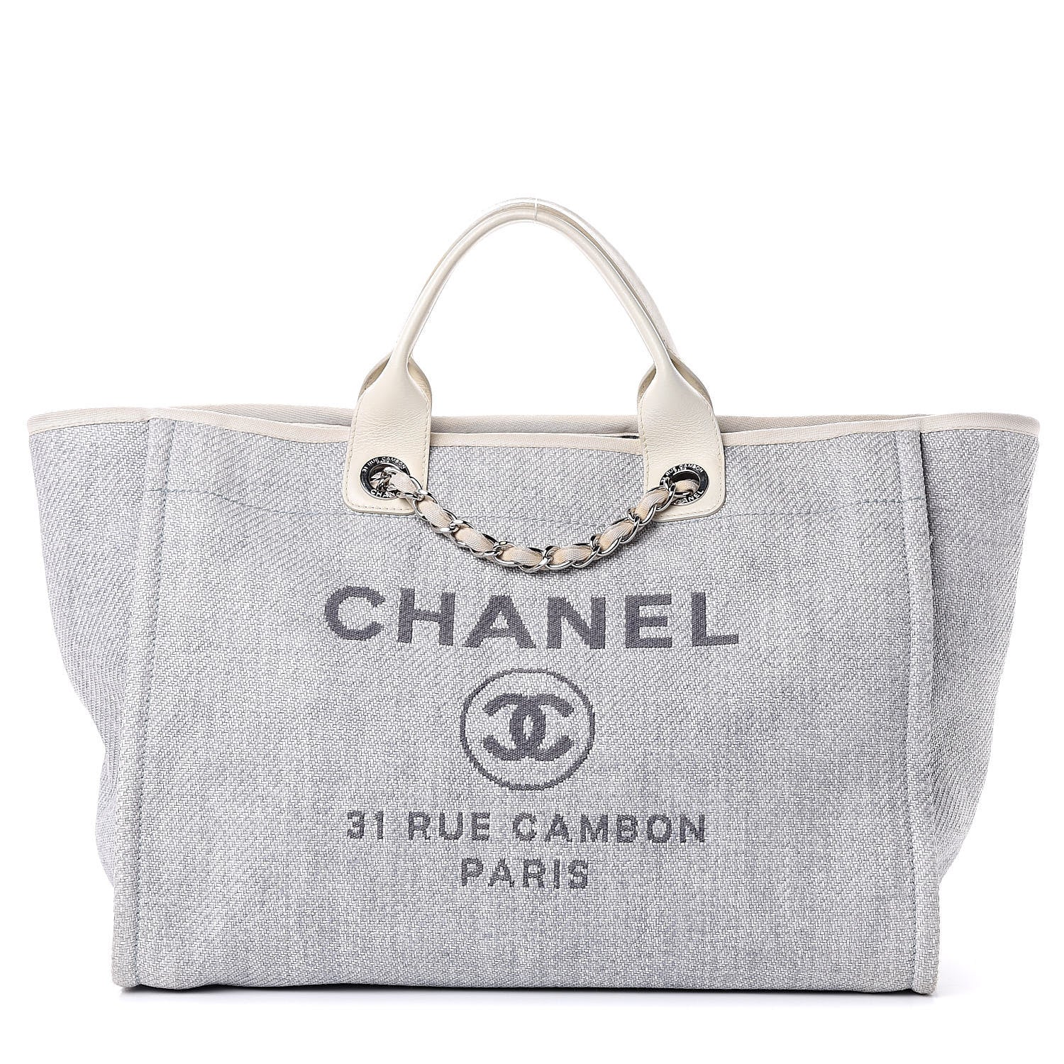 Chanel Woven Straw Large Deauville Tote Blue 1 of 18