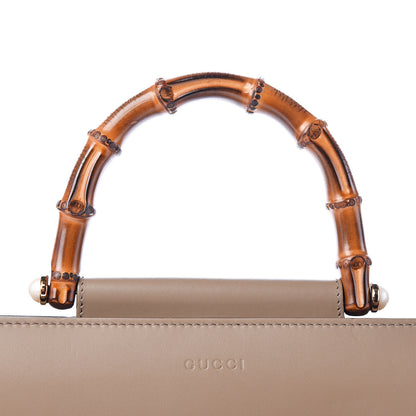 Gucci Nappa Bamboo Web Medium Nymphaea Top Handle Bag Brown 9 of 12