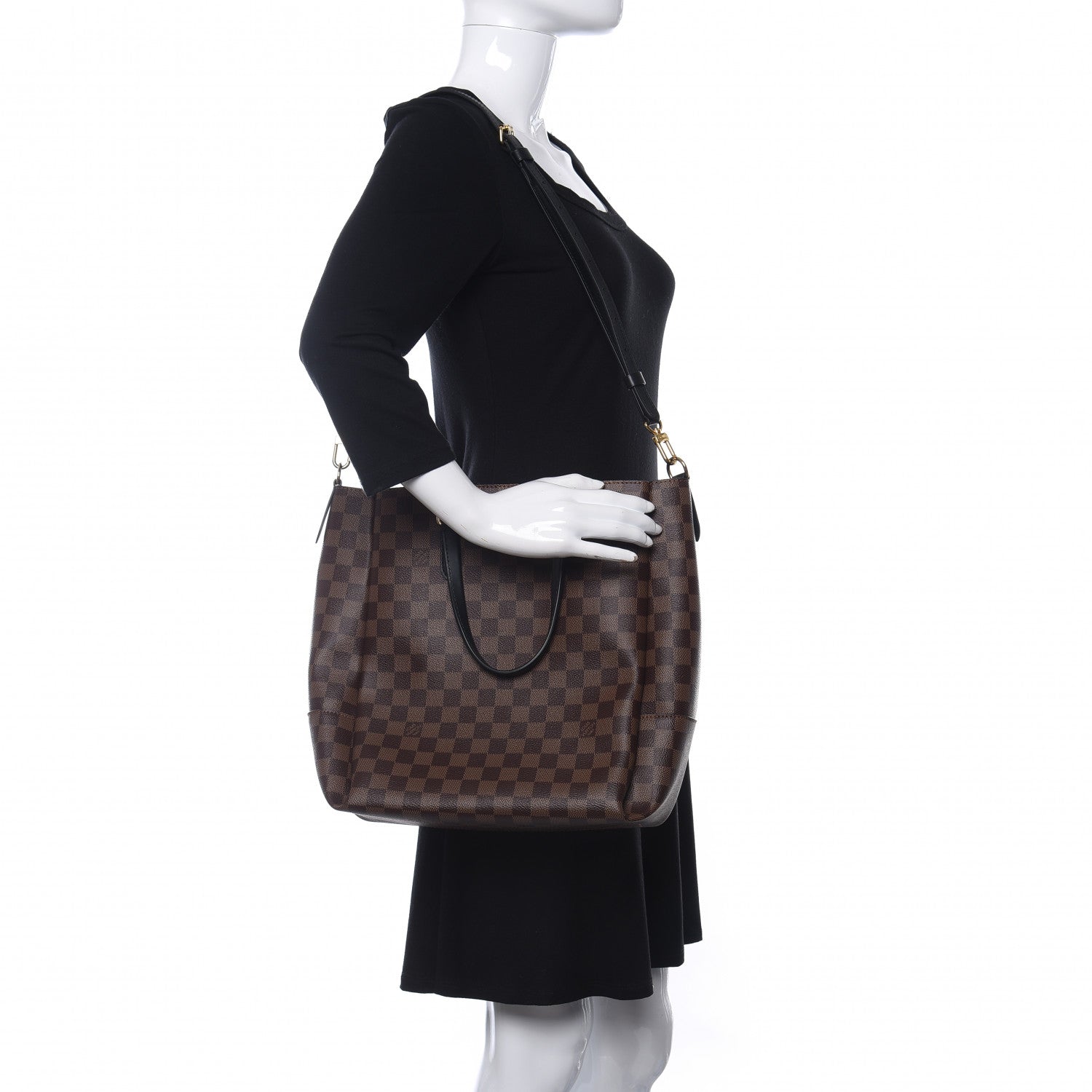 Louis Vuitton Damier Ebene Belmont MM Black 2 of 9