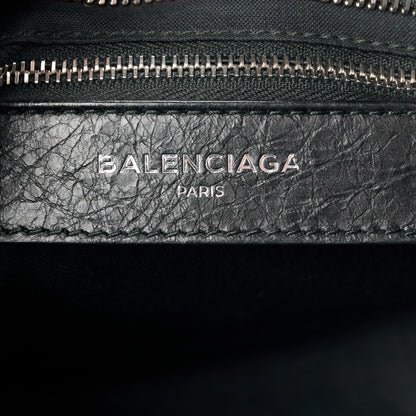 Balenciaga Agneau Classic Silver Hardware Mini City Logo Strap Black White 7 of 11