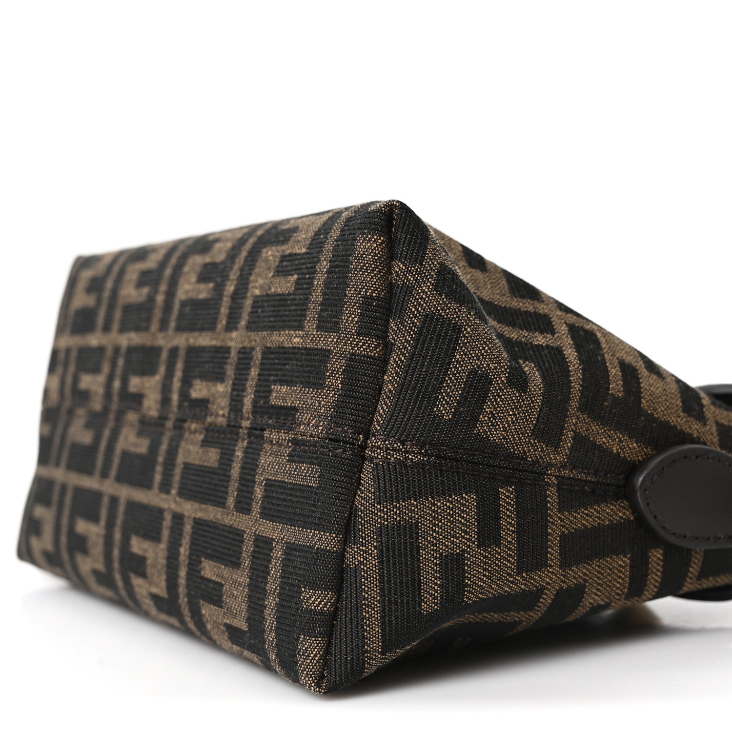 Fendi Vitello Grace Jacquard FF Mini By The Way Boston Bag Tobacco Moro Ebano 10 of 11