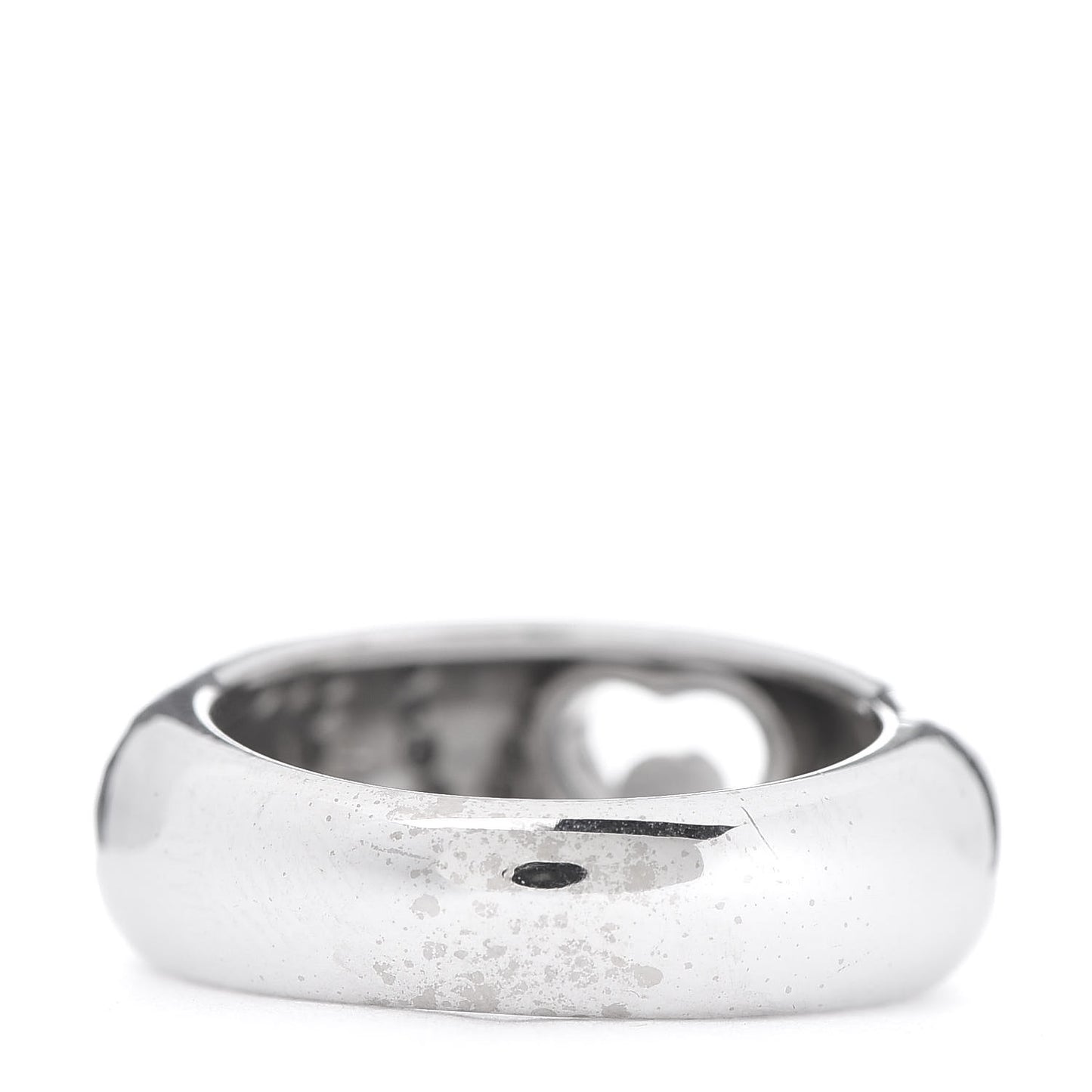 18K White Gold Happy Diamonds Love Heart Band Ring 50 5.25