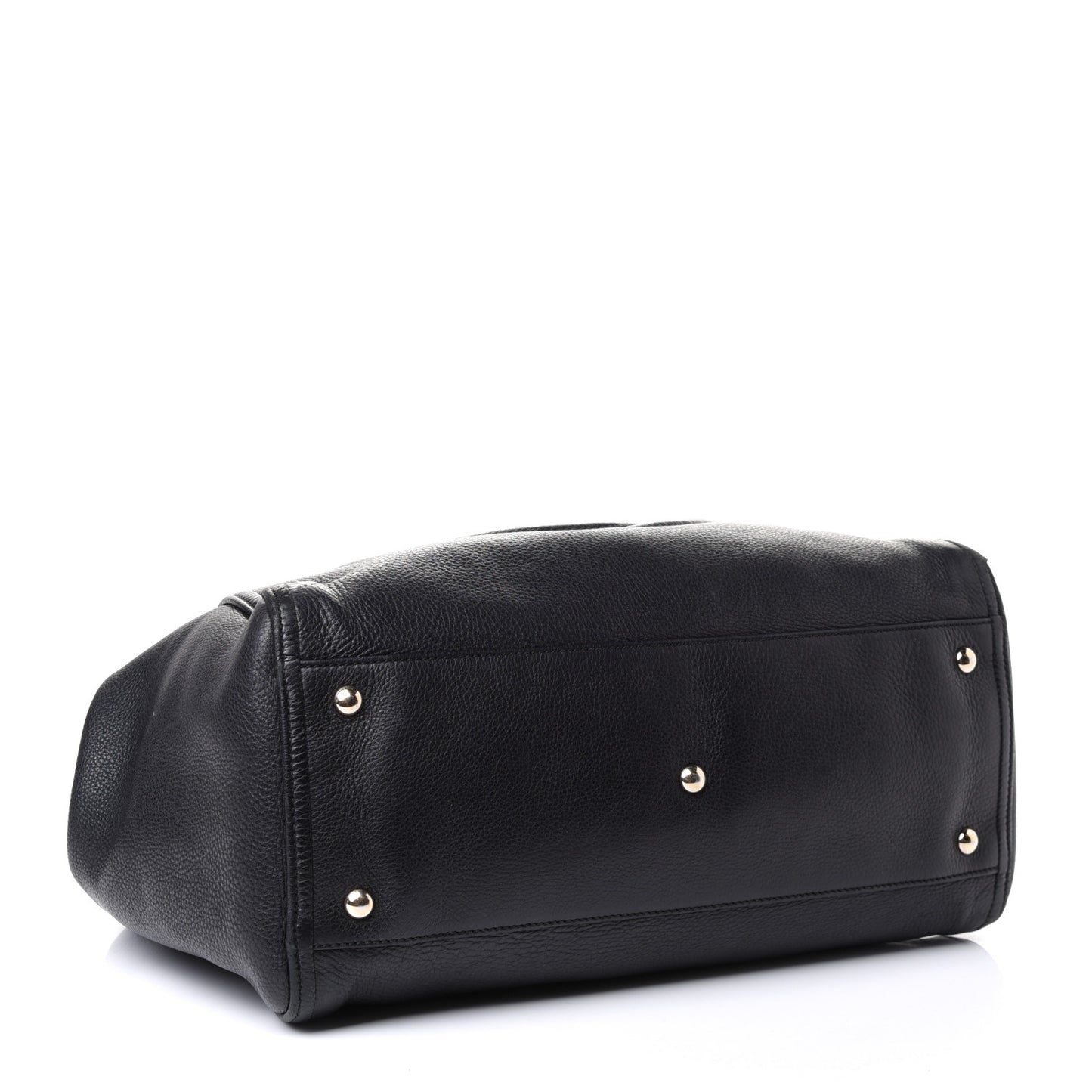 Pebbled Calfskin Medium Soho Shoulder Bag Black
