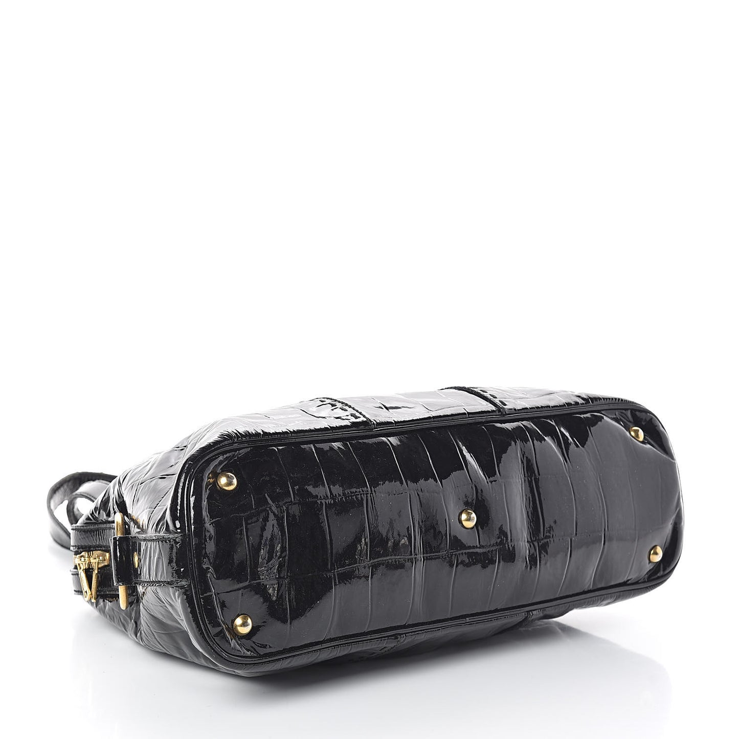Crocodile Embossed Patent Large Muse Black