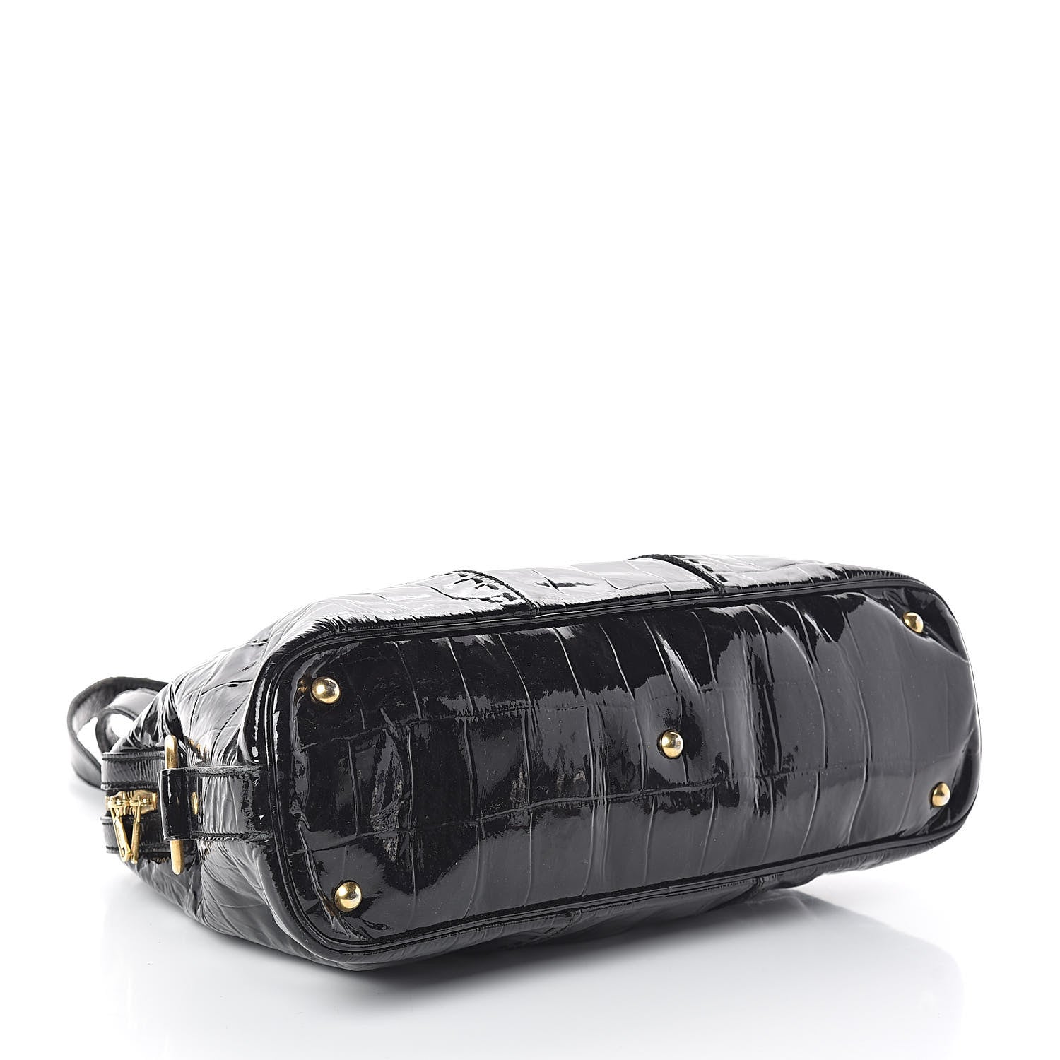 Saint Laurent Crocodile Embossed Patent Large Muse Black 4 of 15