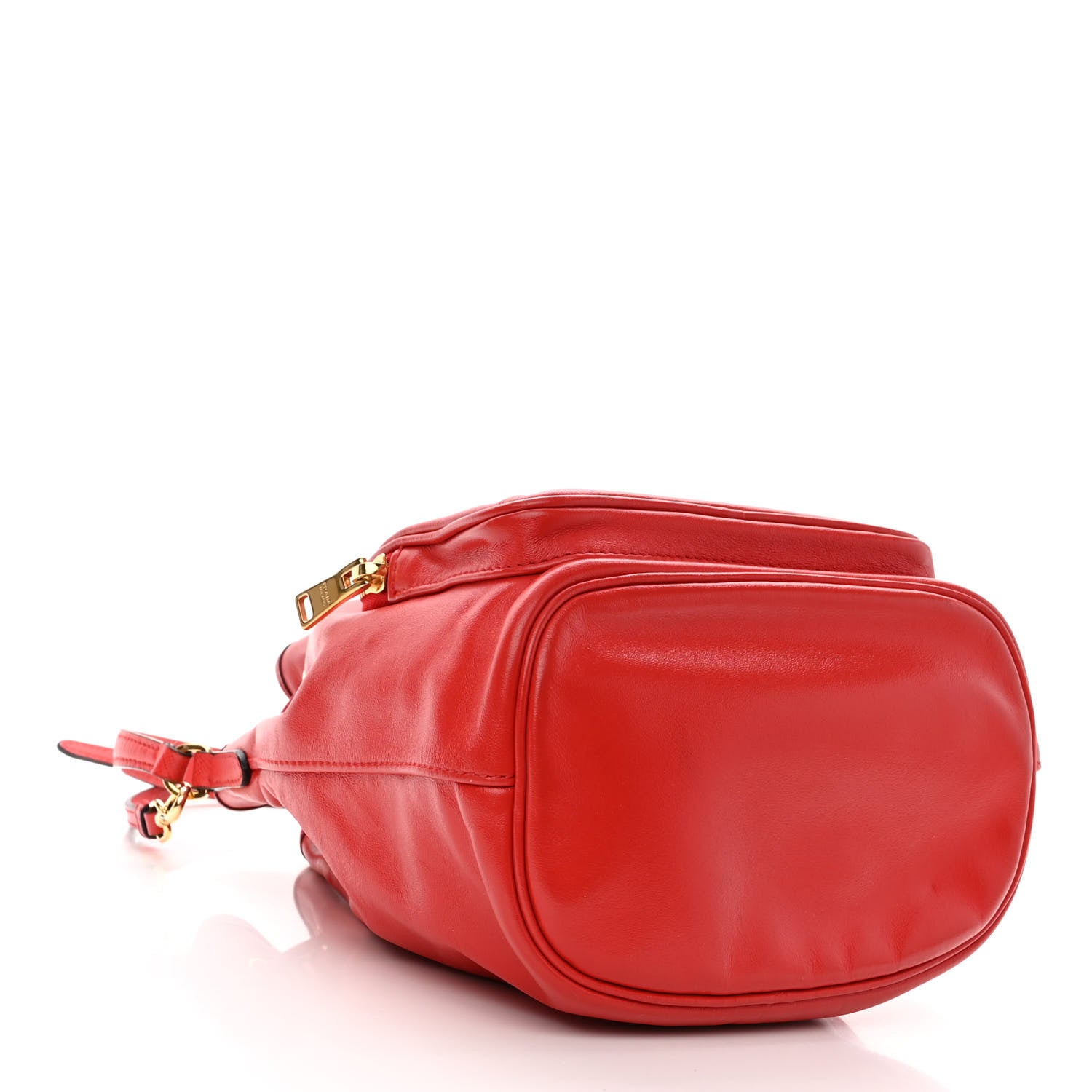 Prada Glace Calfskin Logo Mini Bucket Crossbody Bag Red 4 of 10