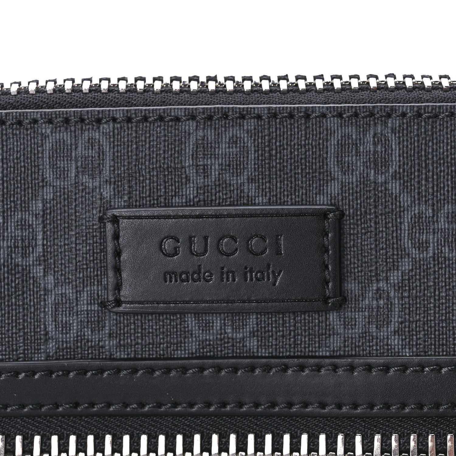 Gucci GG Supreme Monogram Web Small Flat Messenger Bag Black Grey 9 of 14