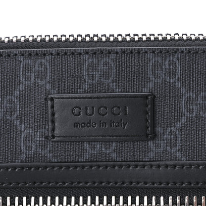 Gucci GG Supreme Monogram Web Small Flat Messenger Bag Black Grey 9 of 14