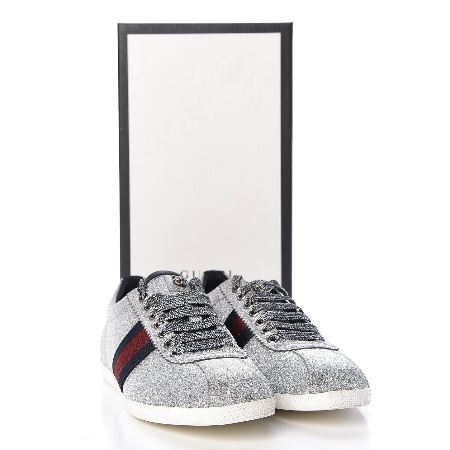 Glitter Fabric Studded Web Womens Sneakers 37 Silver