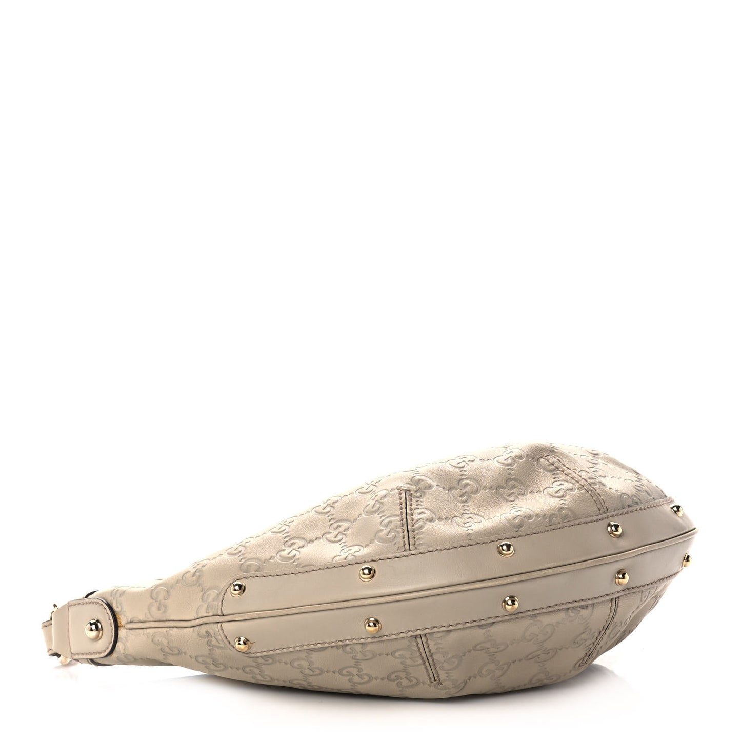 Guccissima Biba Studded Hobo Off White