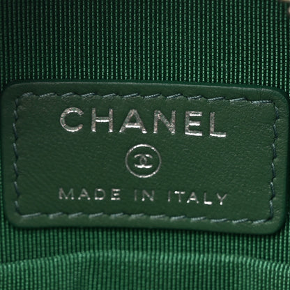 Chanel Lambskin Quilted Round Clutch With Chain Green 6 of 12