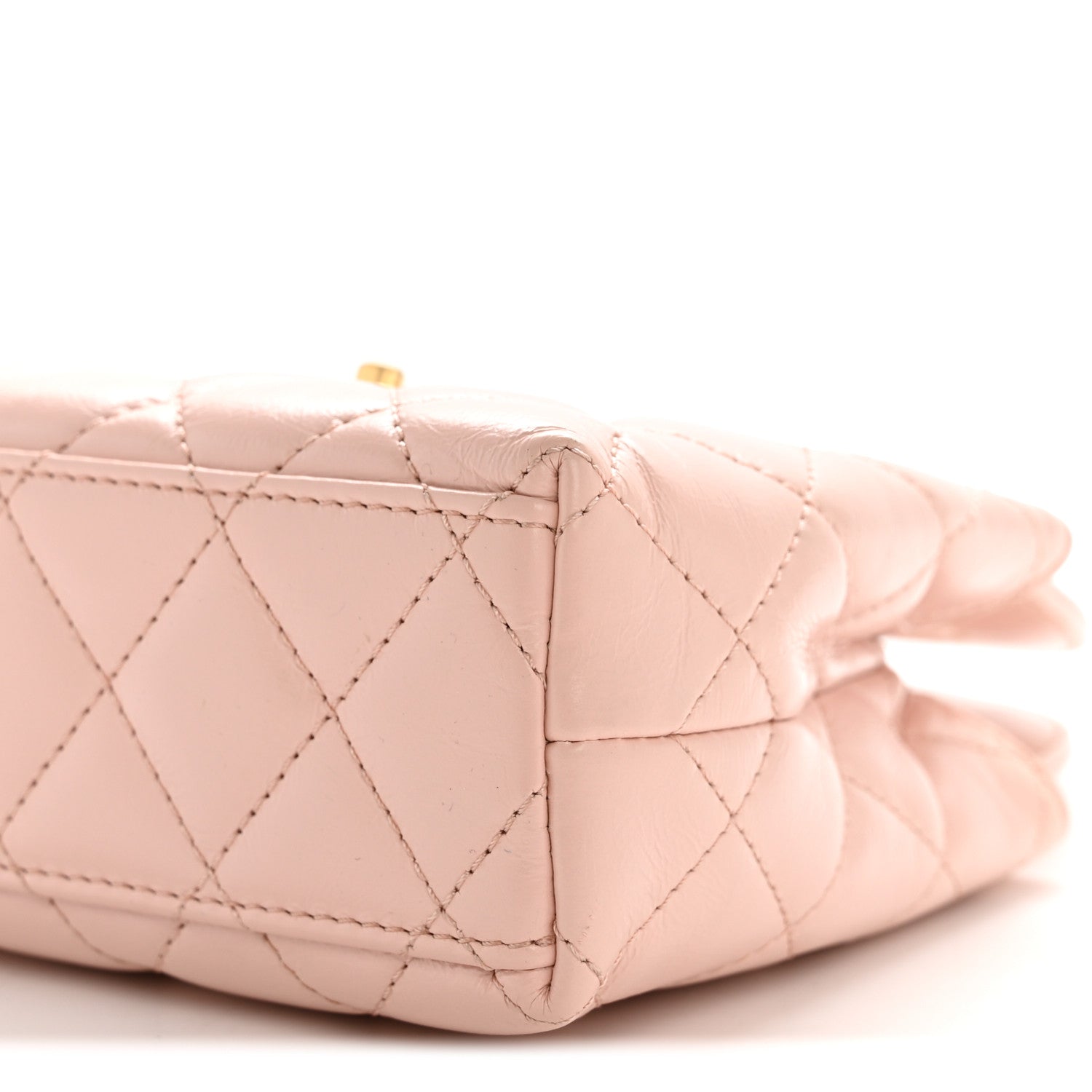 Chanel Shiny Aged Calfskin Quilted Nano Kelly Shopper Pink 10 of 12