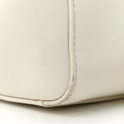 Fendi Nappa Vitello Gingham Embossed Mini Peekaboo Iconic Satchel White Ice Light Blue 13 of 14