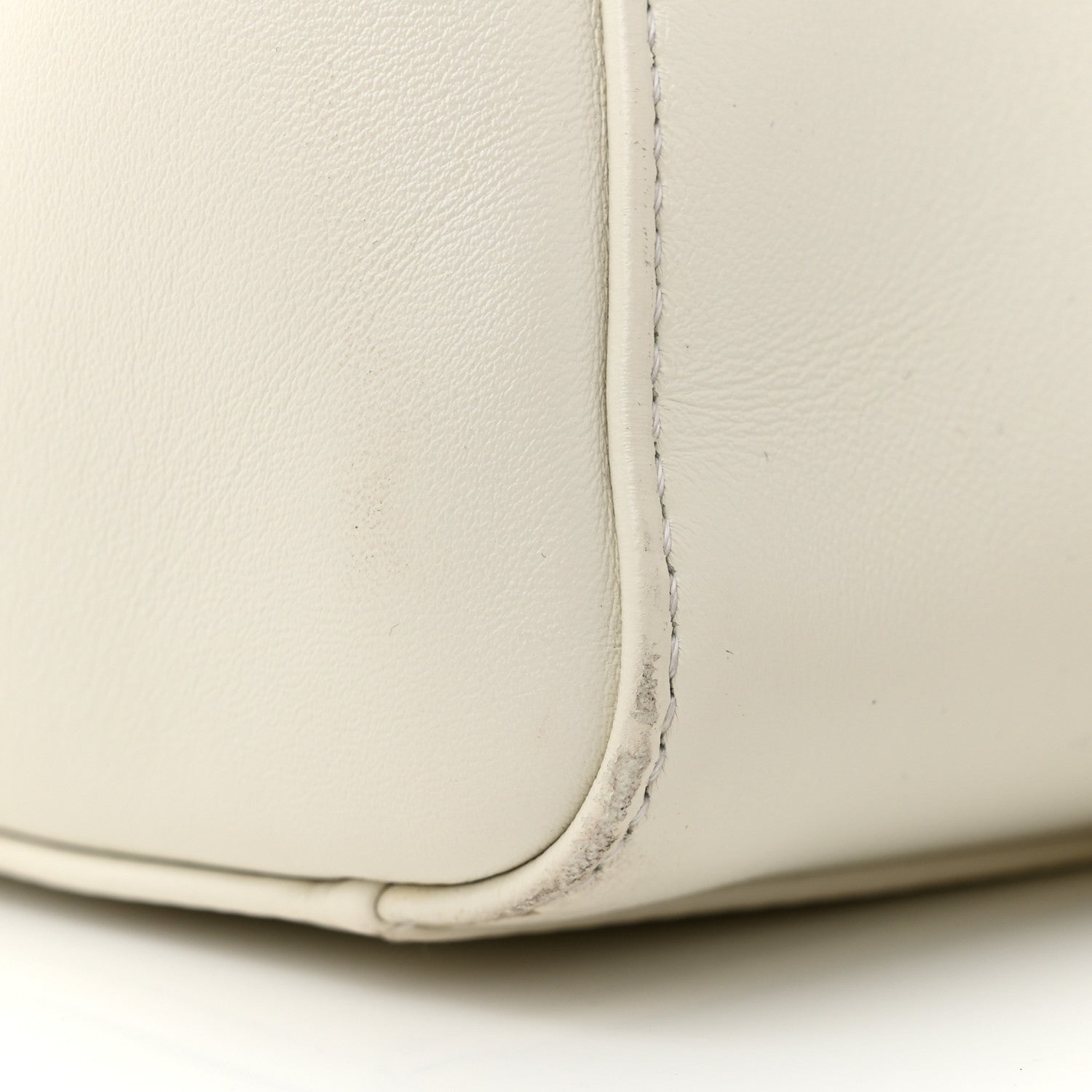 Fendi Nappa Vitello Gingham Embossed Mini Peekaboo Iconic Satchel White Ice Light Blue 13 of 14