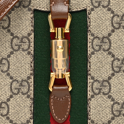 Gucci GG Supreme Monogram Azalea Calfskin Web Mini Jackie 1961 Hobo Beige Ebony Brown Sugar 7 of 10