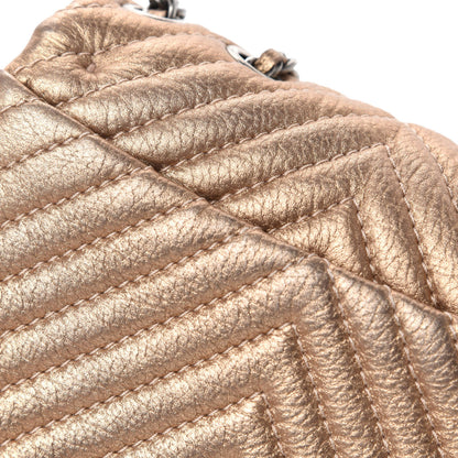 Chanel Metallic Aged Calfskin Chevron Small Bubble CC Flap Gold 8 of 11