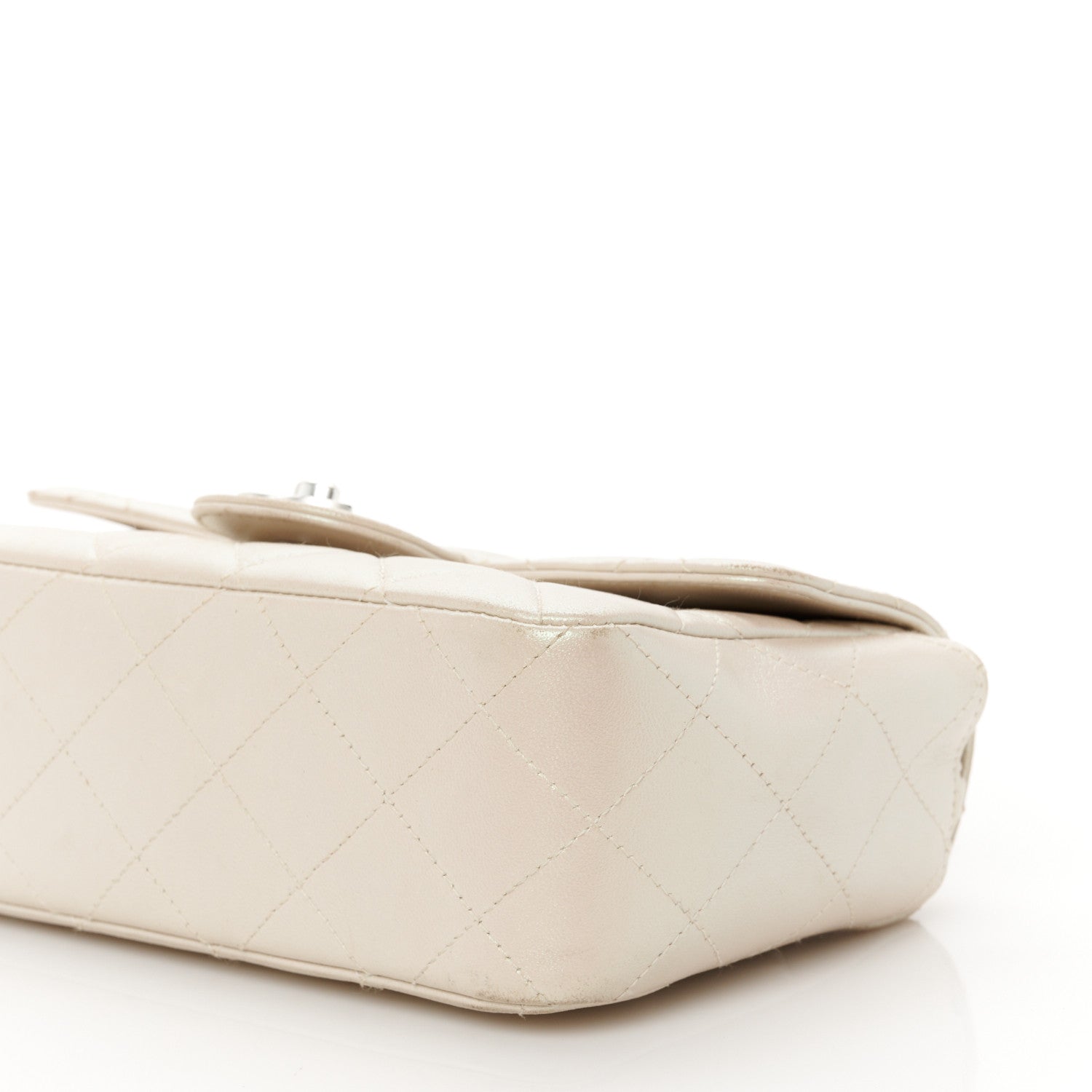 Chanel Iridescent Lambskin Quilted Mini Rectangular Flap Ivory 11 of 11
