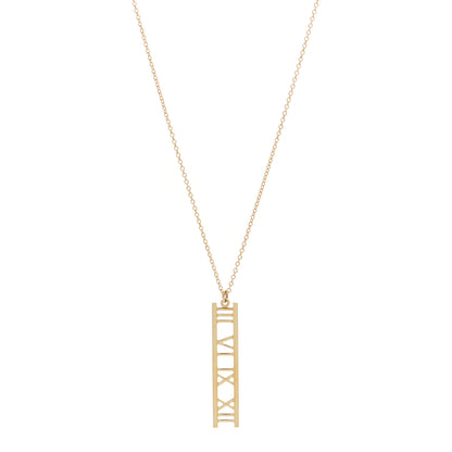 Tiffany 18K Yellow Gold Atlas Bar Pendant Necklace 1 of 3