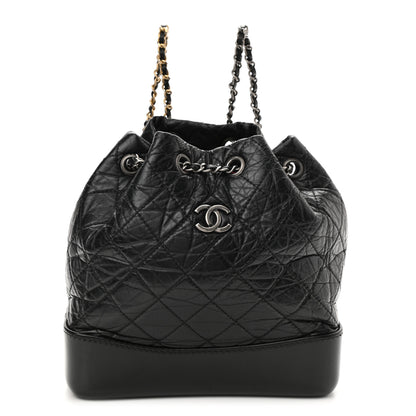 Chanel Aged Calfskin Quilted Small Gabrielle Backpack Black 1 of 10