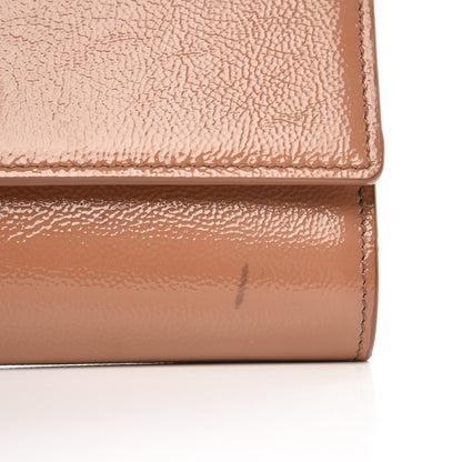 Saint Laurent Textured Patent Calfskin Monogram Large Belle De Jour Clutch Nude 8 of 8
