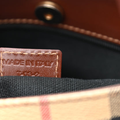 Burberry Haymarket Check Small Tote Brown 7 of 10