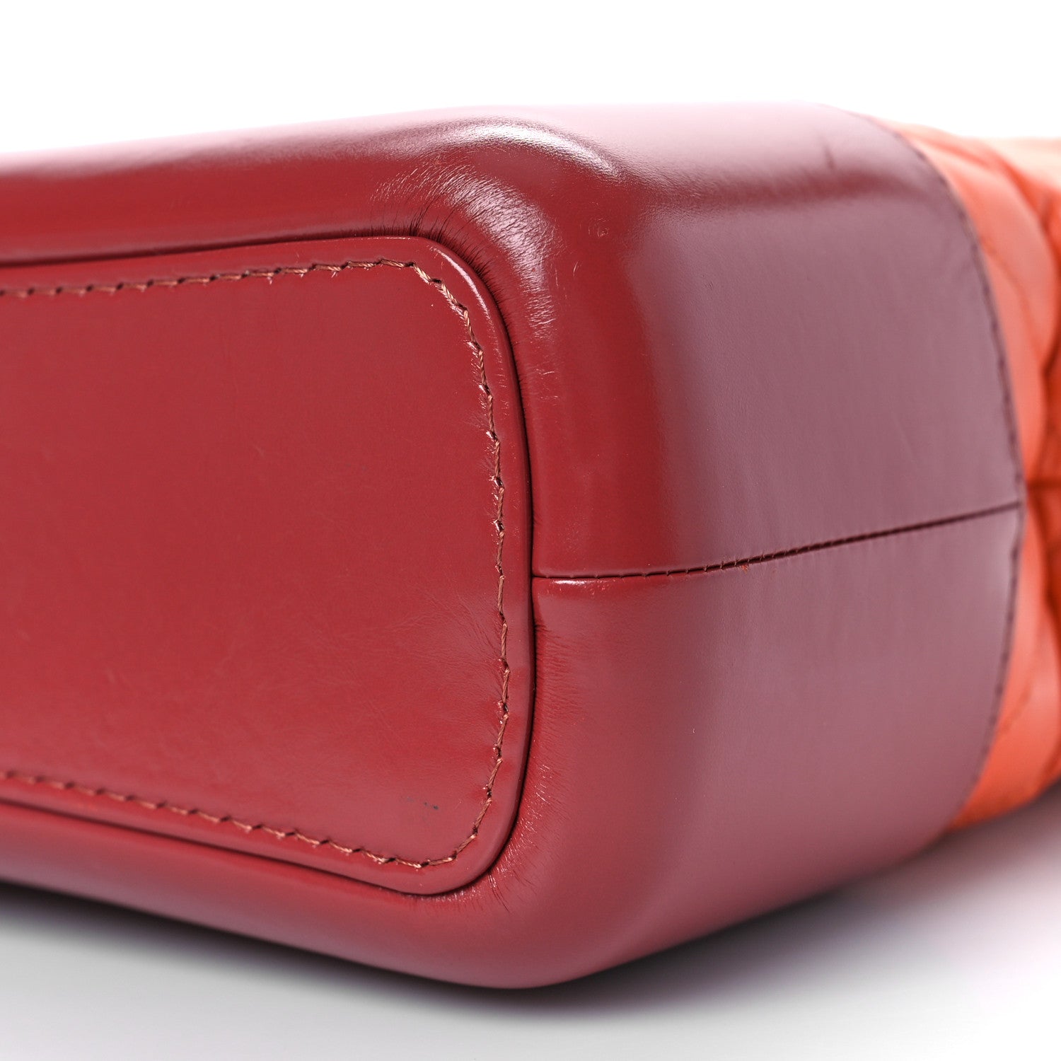 Chanel Aged Calfskin Chevron Quilted Medium Gabrielle Hobo Dark Red Orange 8 of 9