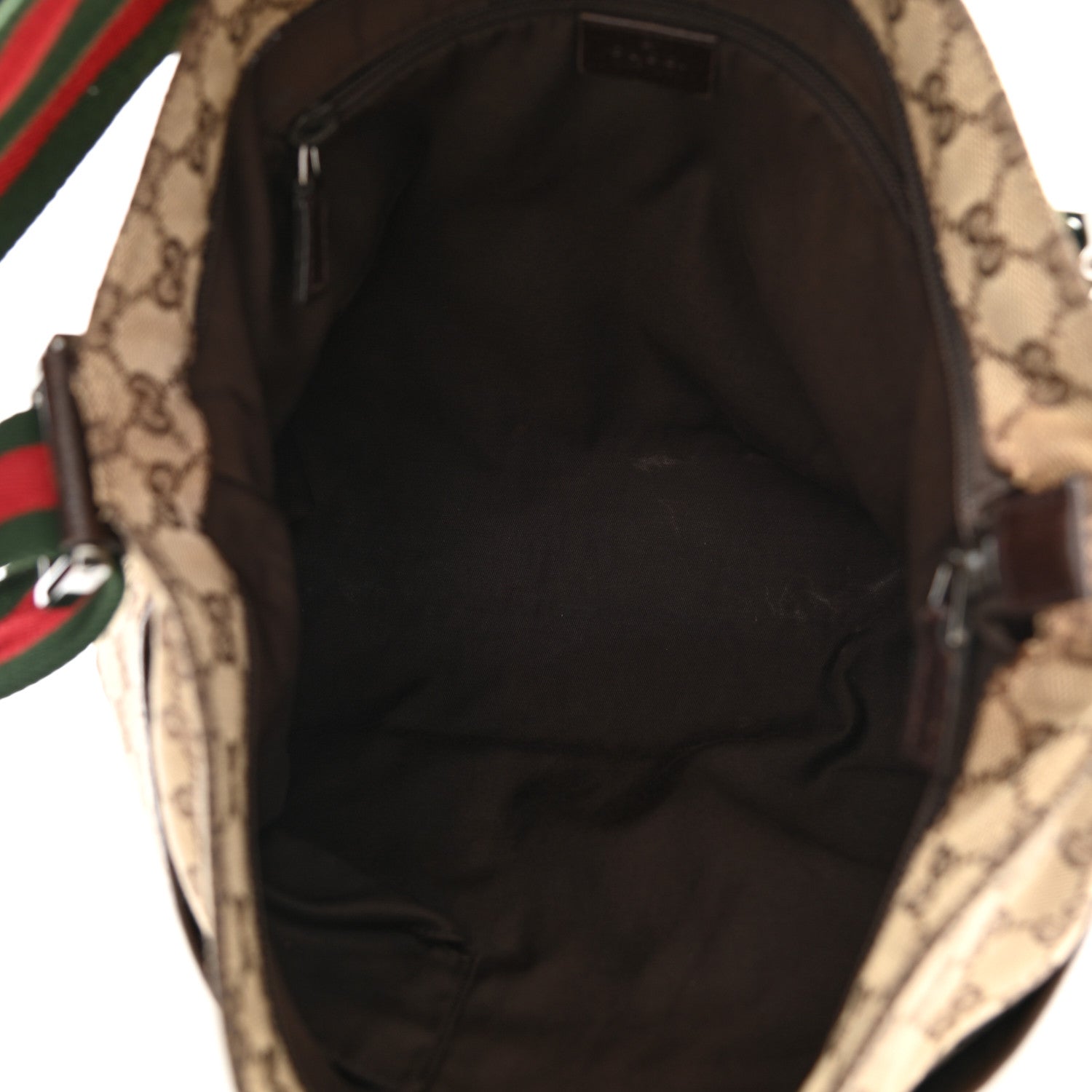 Gucci Monogram Web Medium Flat Messenger Bag Brown 4 of 17