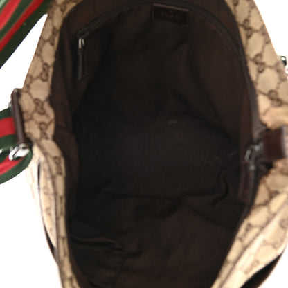 Gucci Monogram Web Medium Flat Messenger Bag Brown 4 of 17
