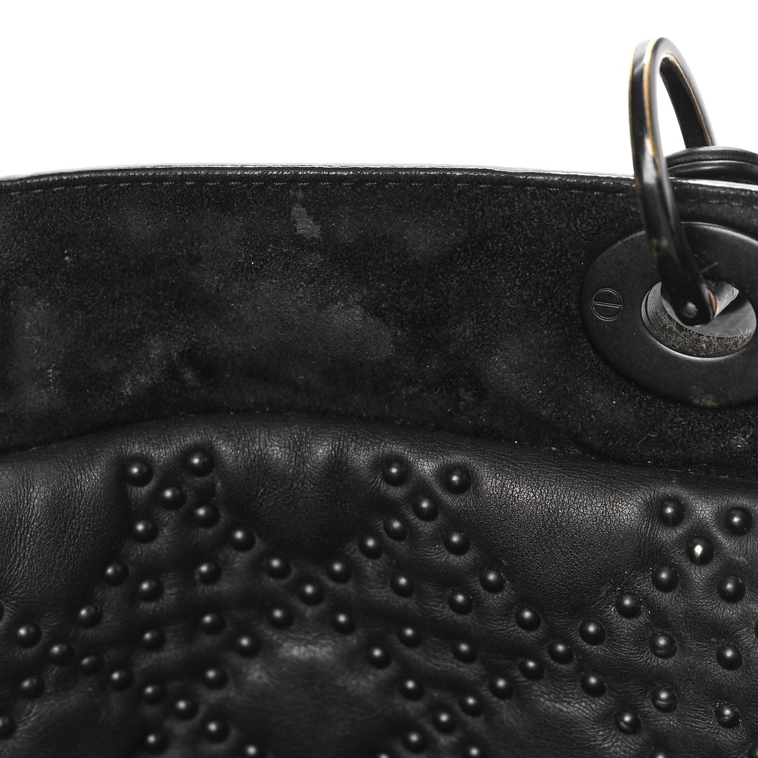 Christian Dior UItra Matte Calfskin Cannage Studded Medium Supple Lady Dior Black 8 of 10