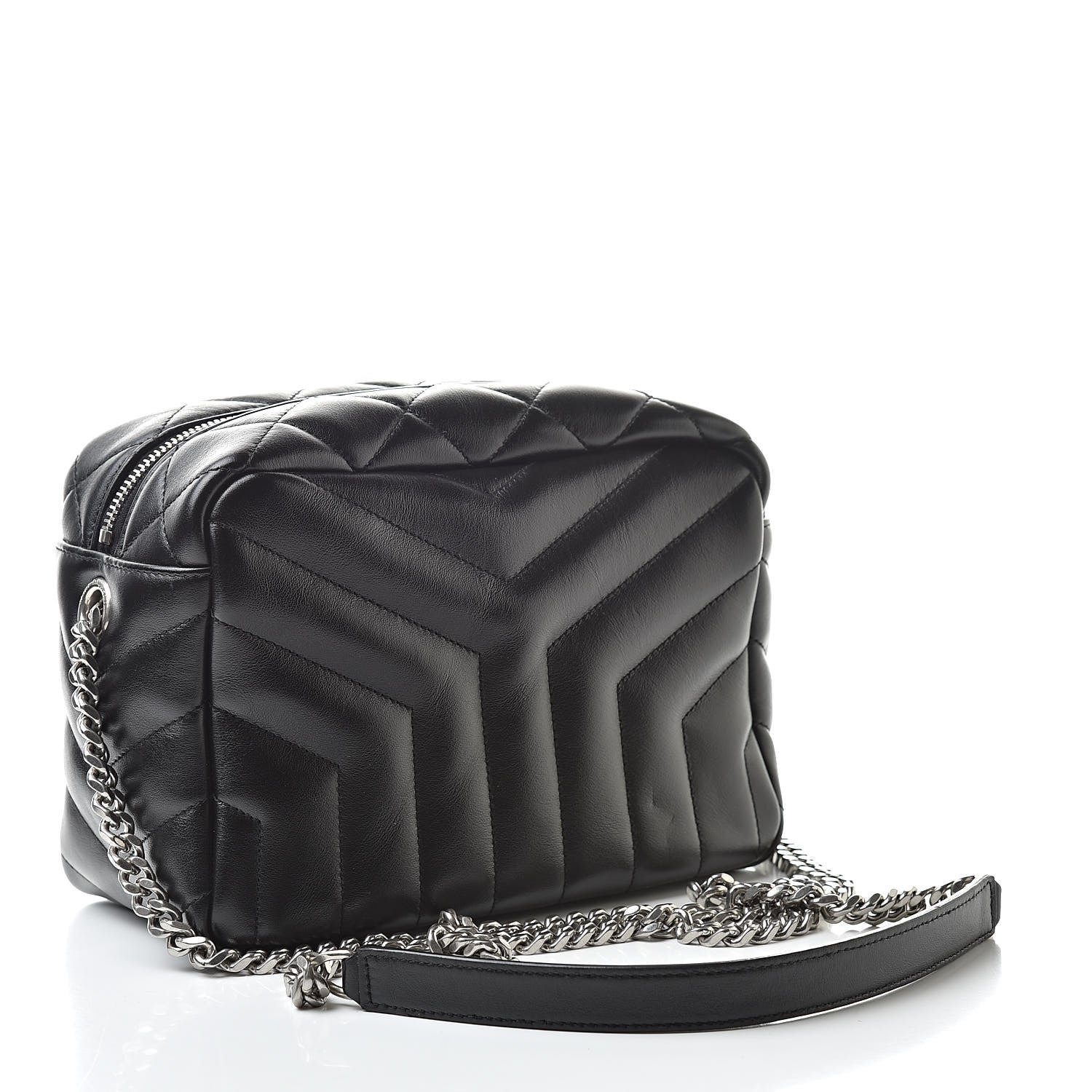 Saint Laurent Calfskin Y Quilted Monogram Small Loulou Bowling Bag Black 3 of 11