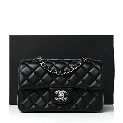 Chanel Lambskin Quilted Mini Rectangular Flap Black 10 of 10