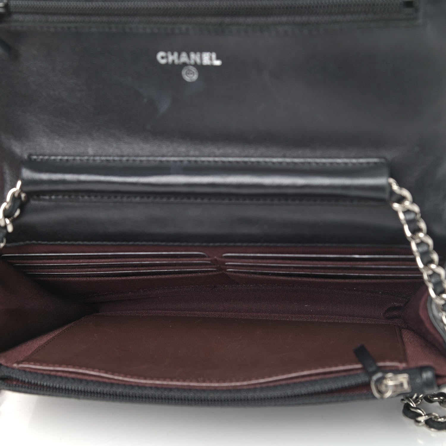 Chanel Lambskin Quilted Wallet On Chain WOC Black 4 of 5
