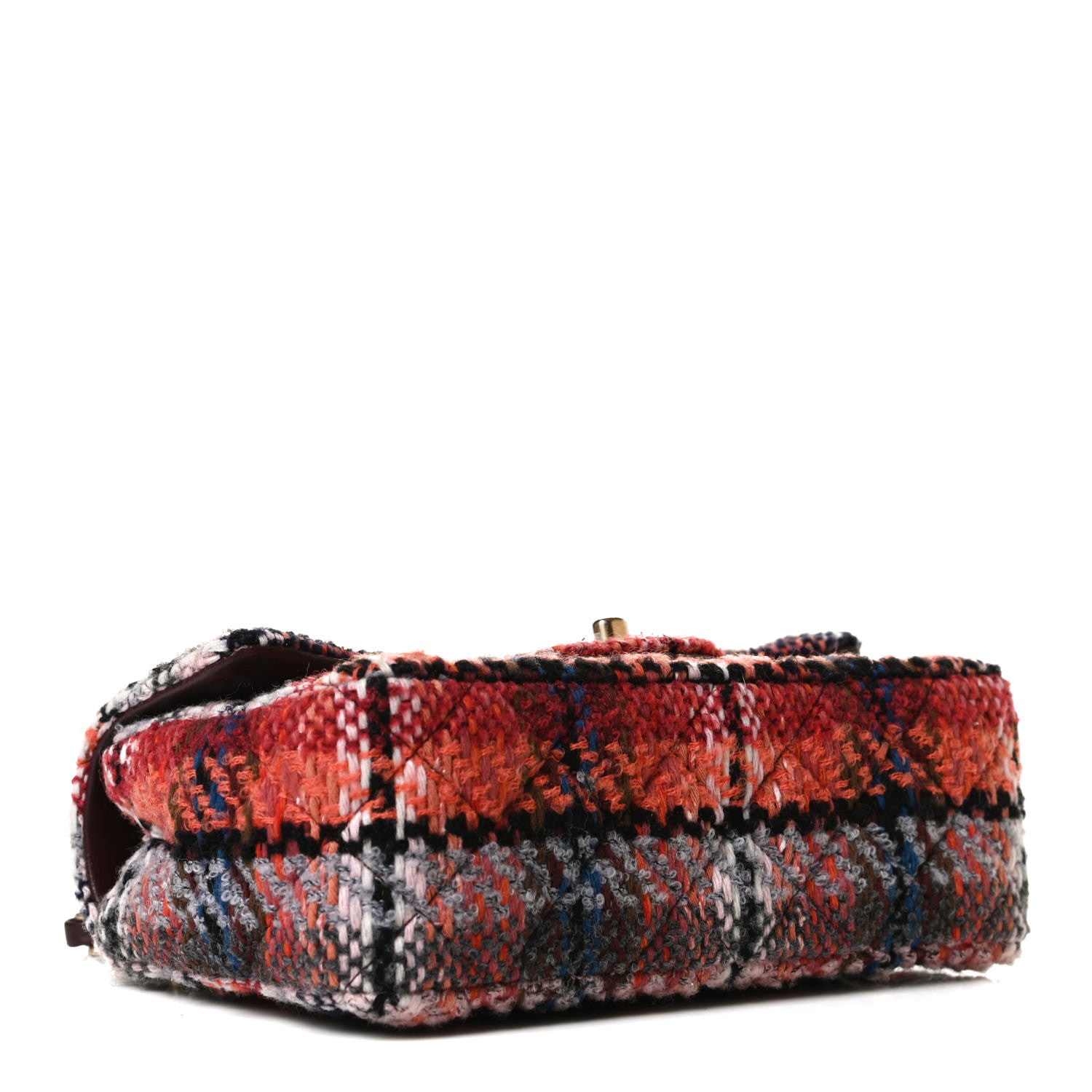 Chanel Tweed Quilted Mini Rectangular Flap Red Multicolor 4 of 18