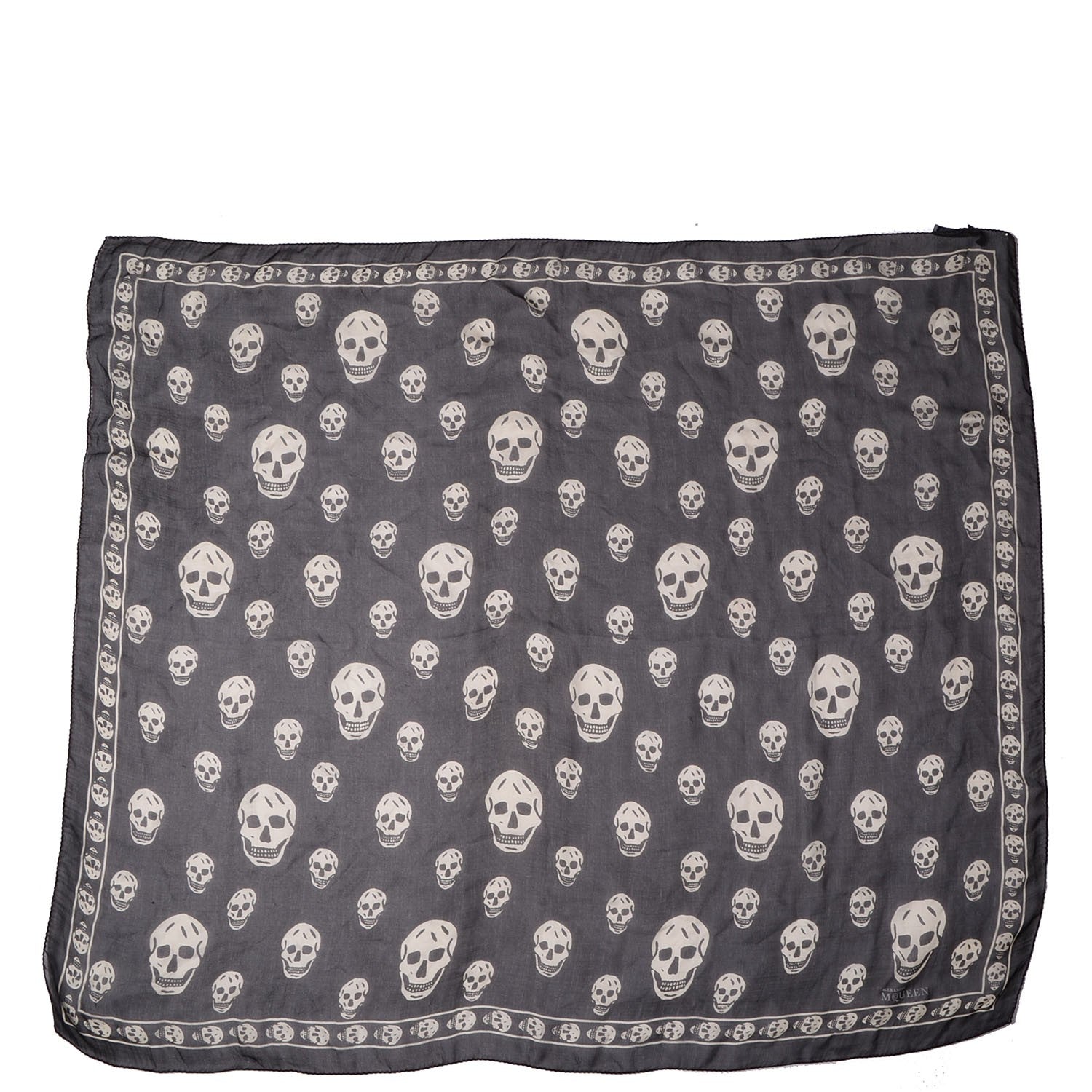 Alexander McQueen Silk Chiffon Skull Scarf Black 3 of 6